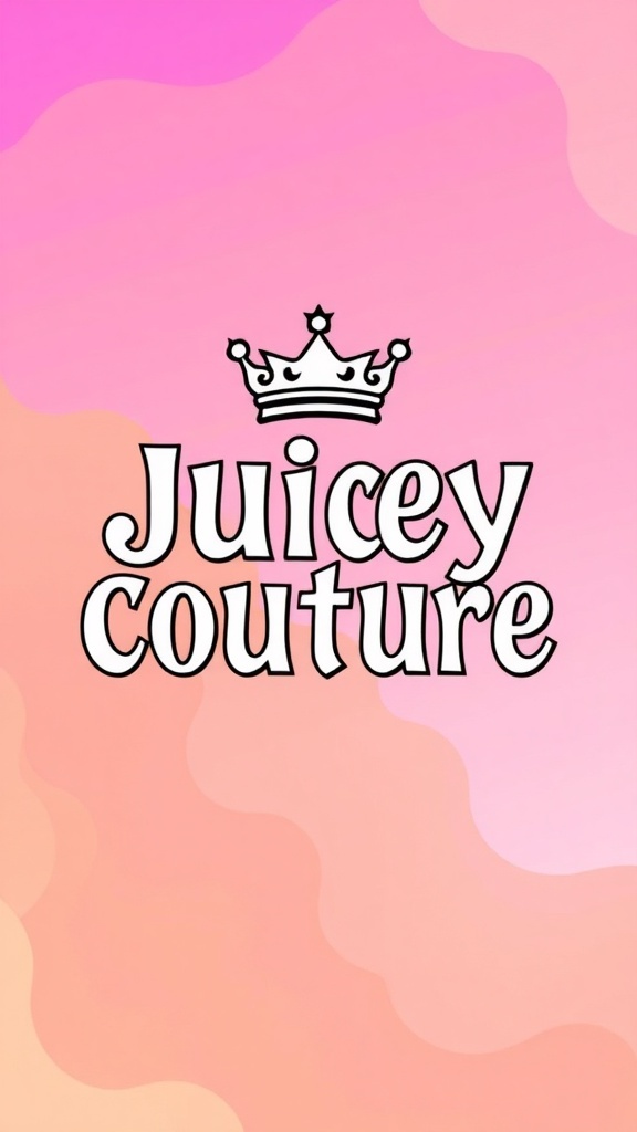 Juicy Couture Logo Design Juicy Couture logo with bold typography and a crown, symbolizing luxury fashion.